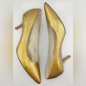 Via Spiga Shiny Gold Heels